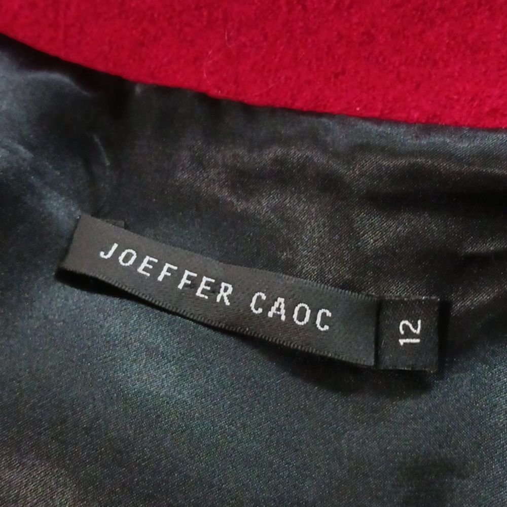 Joeffer Caoc Red Boiled Wool Open Front Jacket. - image 7